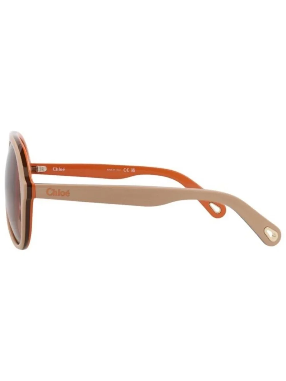 New Chloé Womens Aviator Beige Beige Red Fashion Designer Sunglasses
